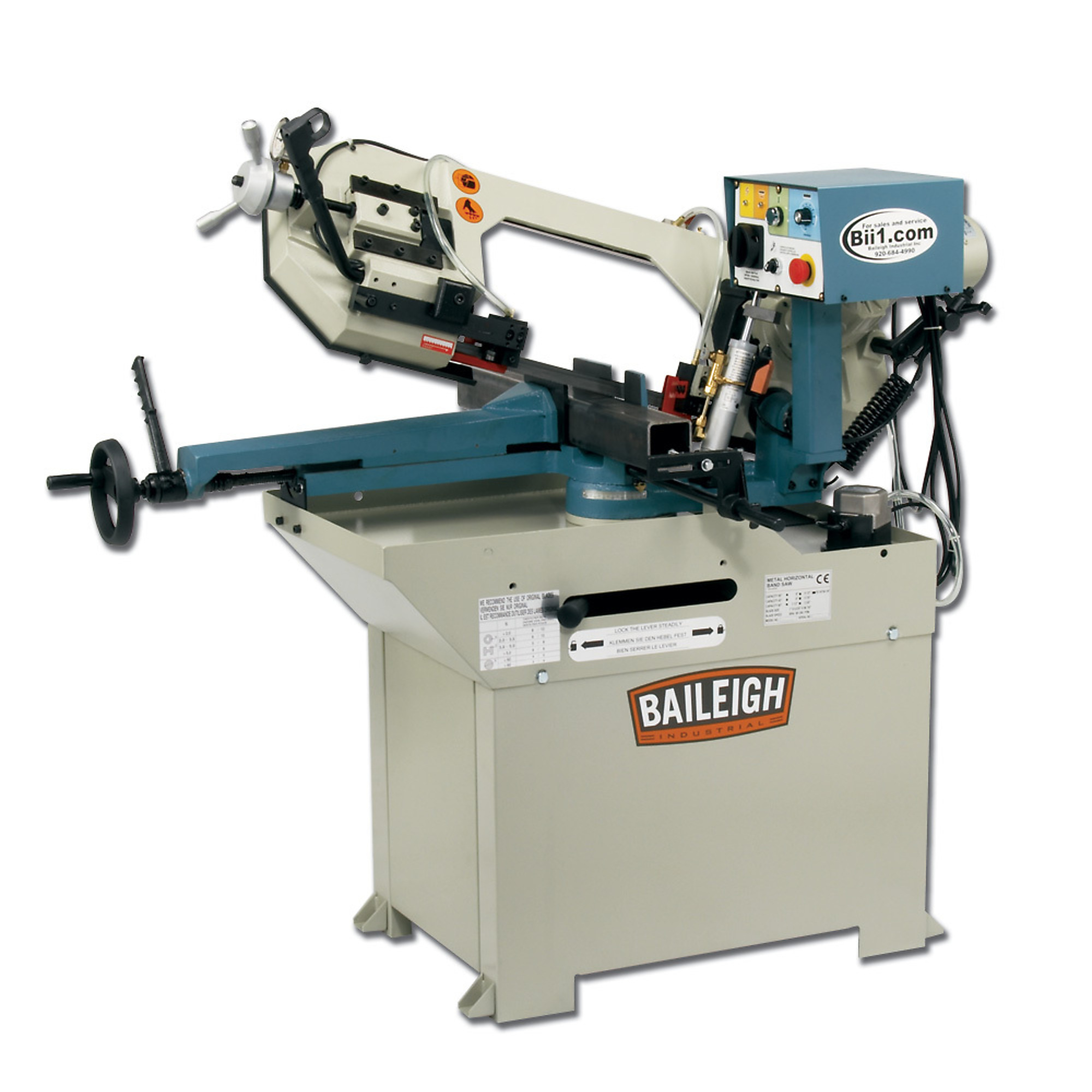 Baileigh Metal Cutting Band Saw, Mitering Head, 2 HP, Volts 110, Model# BS-250M